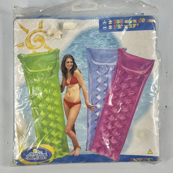 2002 VTG Intex Mat Inflatable Relax Lounge Pool Beach River 72 x 27 The Wet Set - Picture 1 of 3